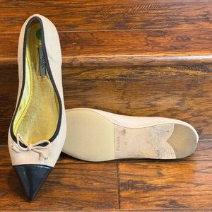 Prada Tan Leather Pointed Toe Ballet Flats. Sz 41